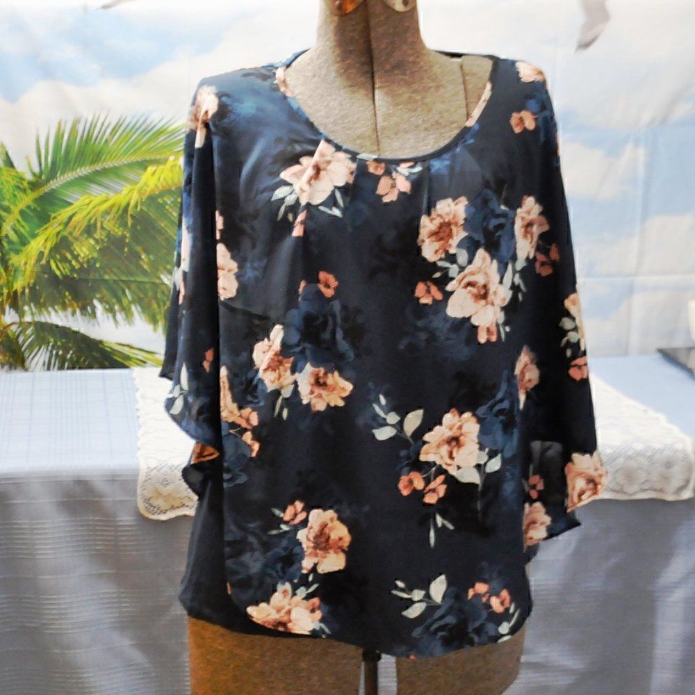 2/$10 Elle Tank with Handkerchief Floral Top Overlay Medium BUNDLE ONLY